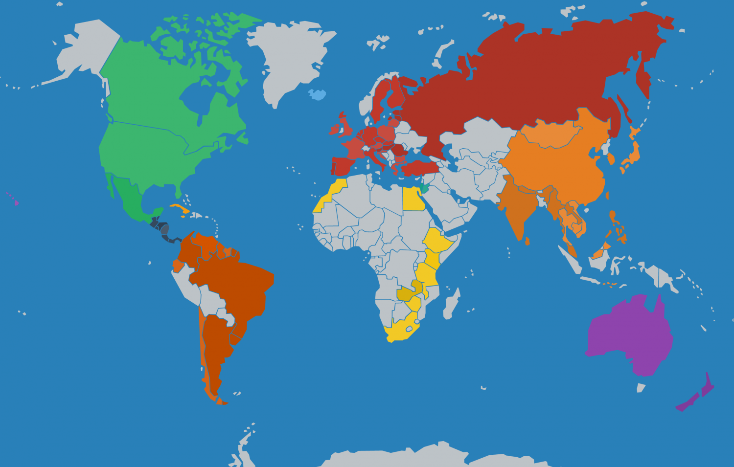 Travel map of countries visited via TrottinTravel.com