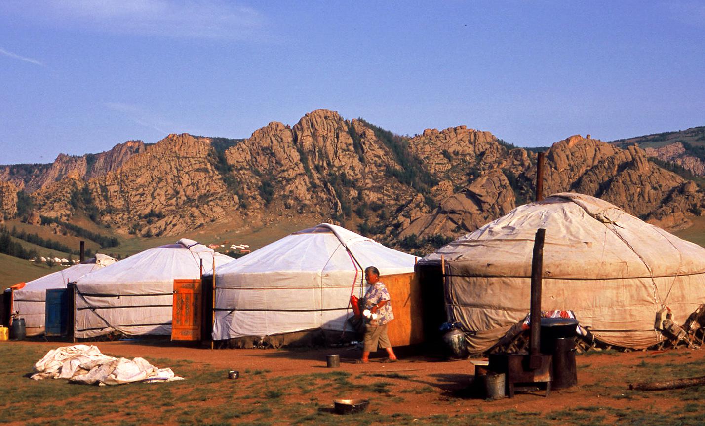 Traditional Mongolian gers (yurts)